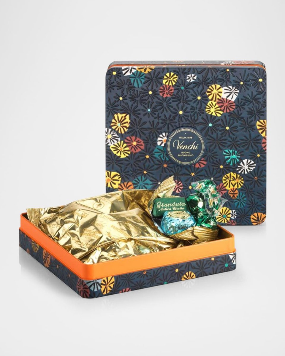 Murrine Metal Tin with Assorted Chocolates, 10.6 oz.